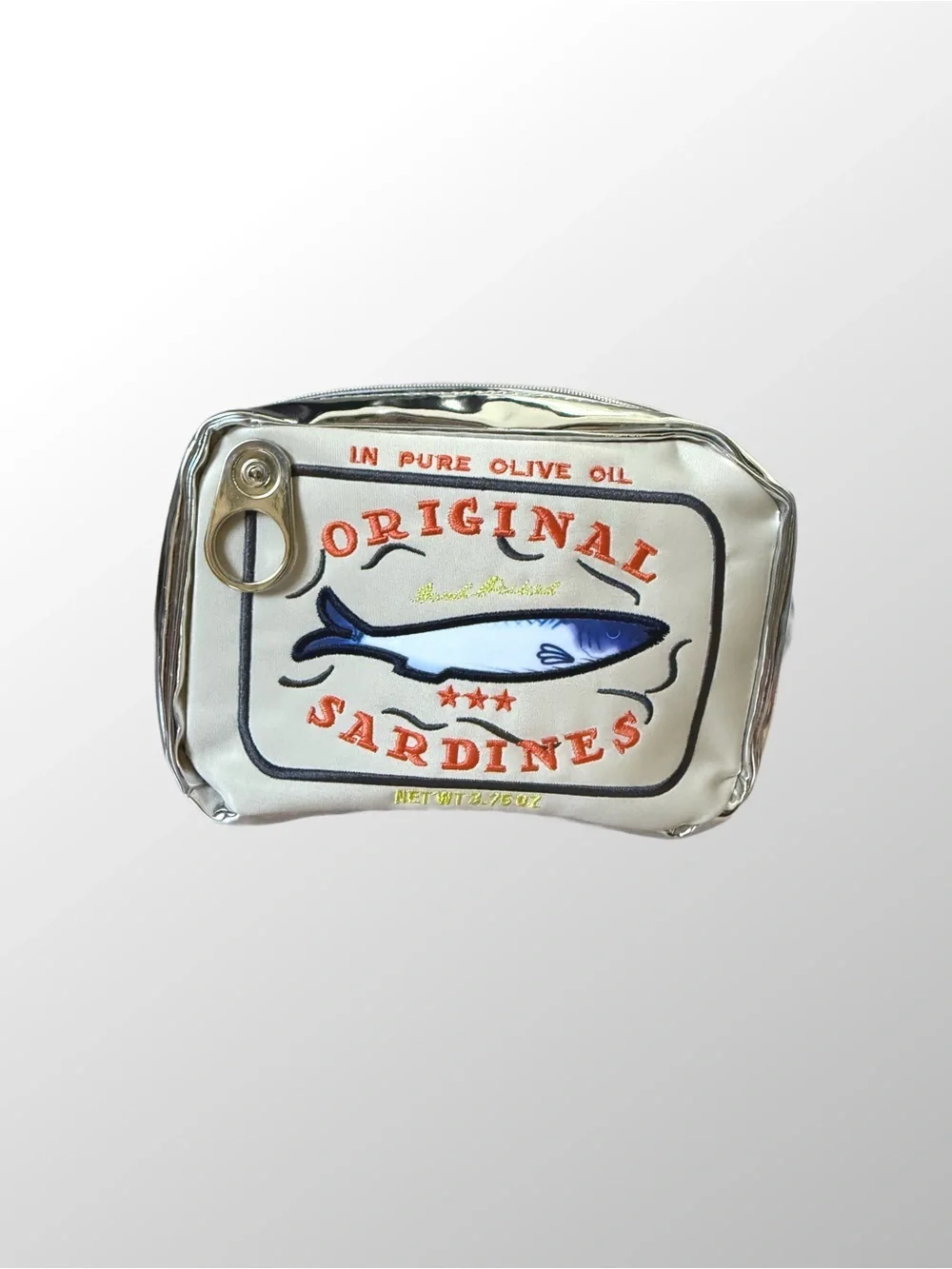 Original Sardines Novelty Pouch - Cream & Blue